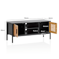 Miniatyrbillede 4 af 7: Rootz Lowboard tv-skab - 110 cm tv-stativ - Mediekonsol - Wienerfletdesign - Rummelig opbevaring - Kabelstyring - Holdbar konstruktion - 110 cm x 40 c