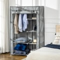 Miniatyrbillede 7 af 7: Rootz stofskab - stofskab - skabsopbevaringsløsning - 6 hylder - 1 tøjstang - Skab - Grå - 103L x 43W x 162,5H cm
