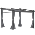 Miniatyrbild 1 av 5: Rootz Pergola - Fästen ingår - Utdragbart tak - Mörkgrå - 2,97 m x 2,95 m x 2,3 m