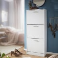 Miniatyrbillede 4 af 5: Rootz skab med 3 rum til flap skoæske 125 cm Skohylde til 18 par sko Kommode sko tipper moderne
