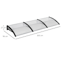Miniatyrbild 3 av 10: Rootz Entrétak - Dörrmarkis - Fönstertak - UV-skydd - 303L x 96W x 27H cm