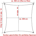 Pikkukuva 2 / 7: Rootz HDPE aurinkopurjekatos - Varjostuspurje - Yksityisyysnäyttö - UV-suoja - Kestävä ja repeytymätön - Helppo asennus - 5m x 5m