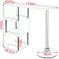Miniatyrbillede 3 af 8: Rootz Modern S-formet barbord - Opbevaringsbarbord - Vinstativbord - Pladsbesparende - Holdbar - Nem vedligeholdelse - 113cm x 105cm x 40cm