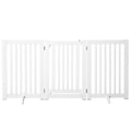Miniatyrbillede 7 af 11: Rootz Træspærre - Fritstående Hundeport - Dørport - Justerbar Hundelåge - Foldbar Trappeport - Hvid - 155 x 1,5 x 76 cm