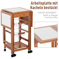 Miniatyrbild 7 av 11: Rootz Serveringsvagn - Rullande köksvagn - Mobil förvaringsenhet - Vikbar arbetsyta - Lättskött keramikskiva - 91cm x 37cm x 75cm