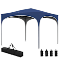 Miniatyrbild 6 av 6: Rootz Folding Gazebo - Paviljonger & partytält - Justerbara i höjdled - Metallstöd - Robust presenning - Inklusive bärväska - Mörkblå - 2,95 x 2,95 x