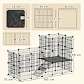 Miniatyrbillede 3 af 7: Rootz Dwarf Rabbit -kabinet - Lille kæledyr Hutch - Animal Habitat - Sikker og rummelig - 140 x 70 x 105 cm