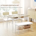 Miniatyrbillede 4 af 11: Rootz 4 -stykke spisebordssæt - køkkenbord - spisestue sæt - polstret komfort - 110W x 70d x 75H cm tabel, 40W x 50d x 80H cm stole