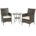 Miniatyrbillede 1 af 7: Rootz Havemøbler - Sidebord - Rattan Havesæt - Sofabord - Poly Rattan - Brun - 60 x 58,5 x 89,5 cm