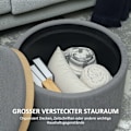 Miniatyrbillede 4 af 10: Rootz Storage Affol - Footrest - Opbevaring Ottoman - Skjult opbevaring - Ø56 x 42H cm - Grå ledningsstof - Stilfuldt og funktionelt design