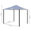 Miniatyrbild 3 av 7: Rootz Gazebo - Festtält med dubbelt tak - Marquee Gazebo - Metall - Polyester - Grå - 3,45 x 3,45 x 2,68 m
