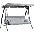 Pikkukuva 7 / 7: Rootz Hammock Swing - Keinutuoli - Puutarhakeinu - Kallistava toiminto - Metalli/polyesteri - Harmaa - 2,09 x 1,14 x 1,70 m