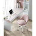 Miniatyrbillede 3 af 8: Rootz Pink Drejestol - Behagelig lænestol - Roterende sæde - Stålstel - Bomuld-hør-blanding - Justerbar højde - 60 cm x 60 cm x 80-90 cm