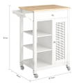 Miniatyrbillede 4 af 8: Rootz Køkkenvogn - Serveringsvogn - Mobil ø - Luftigt gitterdesign - Alsidig opbevaring med skuffe, hylder og håndklædeholder - Holdbar MDF og gummitr