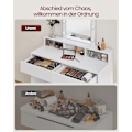 Miniatyrbillede 9 af 9: Rootz White spånplade sminkebord - Vanity Desk - Makeup Bord - Rummelig opbevaring - 40 cm x 100 cm x 145 cm