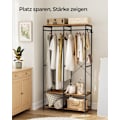 Pikkukuva 3 / 7: Rootz Vintage Brown -vaateteline - Vaateteline - Vaatekaapin järjestäjä - Teräslastulevy - 40 cm x 94,5 cm x 180 cm - Raskas - Helppo koota - Kaatumis