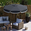 Miniatyrbillede 9 af 10: Rootz Ø269CM Parasol - Garden Sunshade - Balkonskærm - UPF 30+ UV -beskyttelse - Ø2.69m x 2,38m - Grå
