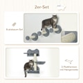 Miniatyrbillede 5 af 10: Rootz PawHut 4-delt kat klatretrinsæt - Kattevæghylder - Katteaktivitetscenter - Robust spånplade - Pladsbesparende design - 40 cm x 28 cm x 73 cm