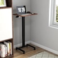 Miniatyrbillede 6 af 6: Rootz stående skrivebord - Laptopbord - Højdejusterbar - 4 hjul - Brun + Sort - 65 cm x 48 cm x 108 cm