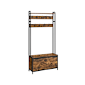 Miniatyrbillede 1 af 8: Rootz knagerække med skoskab - Vintage knageholder - Hall Tree Møbler - Spånplade, stål - 30cm x 85cm x 180cm
