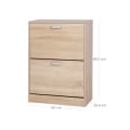 Miniatyrbillede 7 af 7: Rootz skoskab - Skostativ af spånplader - Skoopbevaring - E1 spånplade - 10-12 par sko - 24 cm dybde - Eg farve - 60 cm x 83,5 cm x 24 cm