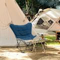 Pikkukuva 2 / 7: Rootz Camping tuoli - Kokoontaittuva - Kevyt - Teräsrunko - Liukumaton - Polyesteri - Sininen - 88 x 74 x 84 cm