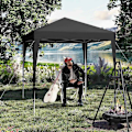 Miniatyrbild 9 av 9: Rootz Garden Gazebo - Utomhustak - Solskydd - UV-skydd - 2m x 2m x 2,4m - Metallram - 210D Oxford-tyg
