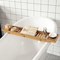 Miniatyrbillede 3 af 8: Rootz Bamboo Badekarstativ - Caddy Bakke Badeværelseshylde - Længde 80 cm