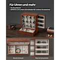 Miniatyrbillede 3 af 6: Rootz Watch Box Organizer - Smykkeopbevaringsetui - Display Stand - MDF Velvet Acryl - Elegant design - Rummelige rum - Beskyttende låg - 15 cm x 29,5