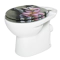 Miniatyrbillede 5 af 8: Rootz Toiletsæde - Toiletlåg - Badeværelsestilbehør - Toiletdæksel - Essential toilet - Throne Top - Loo sæde - Flower Grey - 37,8x43,8cm