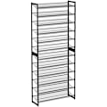 Pikkukuva 1 / 8: Rootz-kenkäteline - 12 tasoa - 48-60 paria kenkiä - metalli - Säädettävät hyllyt - Musta - 92,5 x 30,7 x 223 cm
