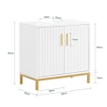 Miniatyrbillede 4 af 8: Rootz Sink Unit Cabinet - Badeværelsesskab - Opbevaringsskab - Justerbar hylde - 60x59x30cm - Klassisk hvid med gyldne metalhåndtag - Moderne design