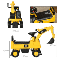Miniatyrbillede 3 af 5: Rootz børnegravemaskine - Ride-on - Betjenbar skovl - Anti-tip - Skridsikre hjul - Gul + Sort - 85 x 27,5 x 47,5 cm