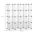 Miniatyrbillede 3 af 6: Rootz modulhylde med 16 separate kasser - Egetræshammer - Sorte ABS-stik - Hvid plade - Sort + Hvid - 125L x 32W x 125H cm
