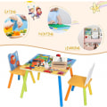 Miniatyrbillede 4 af 8: Rootz børnebord og stolesæt - Børnemøbelsæt - Studie- og aktivitetsbord - Holdbart MDF og fyrretræ - Tilskynder til kreativitet - Nem montering - 60 c