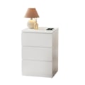 Miniatyrbillede 1 af 5: Rootz Sorn Side Bord - Socket Strip Table - 3 skuffe natbord - Indbygget AC -stikkontakter - 35,1 cm x 40,1 cm x 59,1 cm