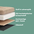 Miniatyrbillede 5 af 5: Rootz sæde med opbevaring - sædebryst - bænk med opbevaring - 131L kapacitet - 38 x 110 x 38 cm - brunt linned look