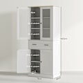 Miniatyrbillede 3 af 11: Rootz Kitchen Cabinet - Buffet - Akrylfrontskuffer - Ekstra opbevaring - 76 x 40 x 182,5 cm hvid
