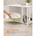 Pikkukuva 7 / 8: Rootz White kissanhiekkalaatikko - Kitty WC - Puulastulevy - MDF - Suuri säilytystila - Helppo koota - 80cm x 53cm x 50cm