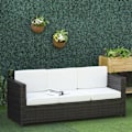 Miniatyrbillede 2 af 8: Rootz Poly Rattan Sofa - Rattan Sofa with Cushions - 3 Seater - Garden Lounge Sofa - Metal - Polyester - Brown/White - 185 x 70 x 80 cm
