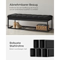 Miniatyrbillede 3 af 8: Rootz Ottoman Opbevaringsskammel - Opbevaringsbænk - Polstret bænk - MDF-konstruktion - 40 cm x 110 cm x 40 cm - Blæk sort