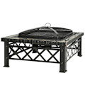 Miniatyrbillede 1 af 11: Rootz 3-in-1 Fire Pit - Fire Pit with Spark Guard - Grill Grate - Ice Bucket - Garden - BBQ - Black 76 x 76 x 47 cm