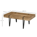 Miniatyrbillede 2 af 5: Rootz Sofabord - Sidebord - Industrielt design - Sort + Brun - 105 cm x 60 cm x 42 cm