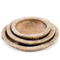 Miniatyrbillede 6 af 6: Rootz Teak Skål - Økologisk Skål - Raffia Fad - Luksuriøst service - 30 cm Diameter