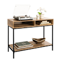 Miniatyrbillede 1 af 6: Rootz Modern Console Bord - Sofabord - Hall Bord - MDF og metalkonstruktion - Rummelig opbevaring - Alsidig brug - 100cm x 80cm x 40cm