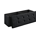 Miniatyrbillede 1 af 9: Rootz opbevaring osmannisk bænk - Sort - Imiteret linned - MDF - Skum - 110 cm x 38 cm x 38 cm - 300 kg Kapacitet