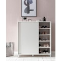 Miniatyrbillede 2 af 7: Rootz skoskab træ hvid 100x108x37,5 cm hylde høj - Design skohylde Stort 20 par sko Skohylde entre - Skoopbevaringsplads sparer - Skoopbevaringsrum mø
