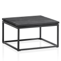 Pikkukuva 1 / 7: Rootz Modern Design -sohvapöytä - Neliönmuotoinen pöytä - Käsintehty - Mangopuu - Musta - Ainutlaatuinen - Liukumattomat nupit - 60cm x 60cm x 35cm