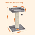 Miniatyrbild 6 av 9: Rootz Cat-skrapstolpe - Cat Tree - Cat Climbing Tower - Hållbara material - Bred plattform - Lätt att rengöra - Stabil bas - 45cm x 40cm x 71cm