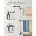 Miniatyrbillede 4 af 7: Rootz Grey Tørrestativ - Stål & Plast - Pladsbesparende design - Foldbart stativ - Stor tørrekapacitet - 64cm x 126cm x 172cm